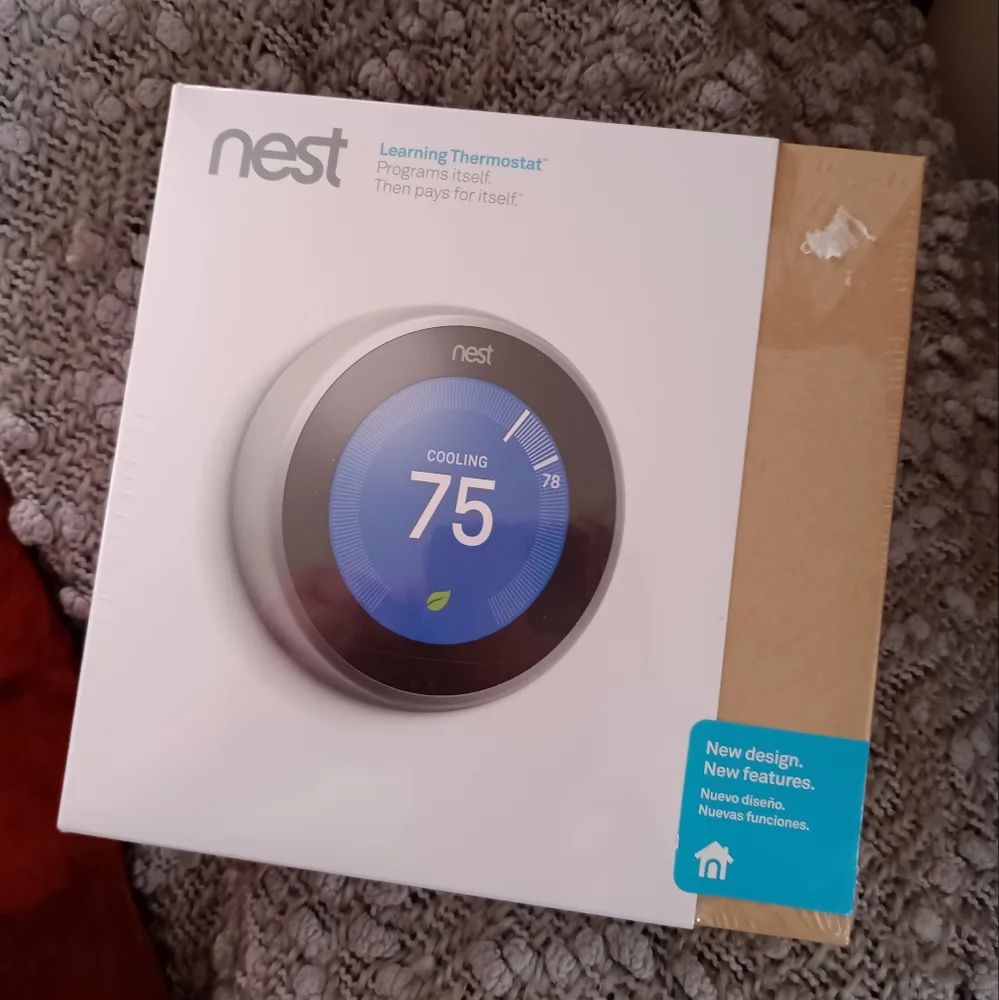 🆕Google Nest Learning Thermostat T3007ES Stainless Steel Color SEALED PACKAGE